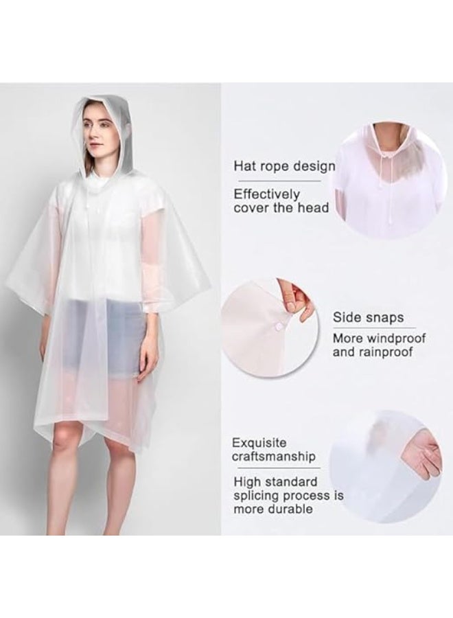 CLENEA 2 Pack Rain Poncho, Reusable Rain Ponchos, EVA Raincoat Rain Ponchos with Hood Reusable Rain Coat Jacket - Image 4